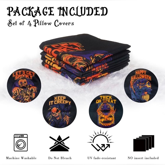 NEW Linen Spooky Pillow Cases (4) 👻 - Picture 3 of 7